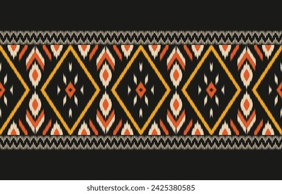 Ethnic abstract ikat art. Aztec ornament print. geometric ethnic pattern seamless  color oriental.  Design for background ,curtain, carpet, wallpaper, clothing, wrapping, Batik, vector illustration.