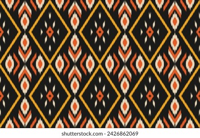 Ethnic abstract ikat art. Aztec ornament print. geometric ethnic pattern seamless  color oriental.  Design for background ,curtain, carpet, wallpaper, clothing, wrapping, Batik, vector illustration.