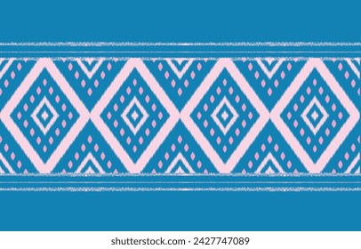 Ethnic abstract ikat art. Aztec ornament print. geometric ethnic pattern seamless  color oriental.  Design for background ,curtain, carpet, wallpaper, clothing, wrapping, Batik, vector illustration.