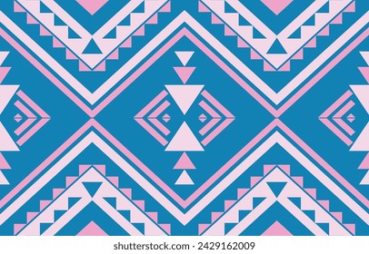 Ethnic abstract ikat art. Aztec ornament print. geometric ethnic pattern seamless  color oriental.  Design for background ,curtain, carpet, wallpaper, clothing, wrapping, Batik, vector illustration.