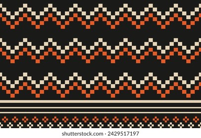 Ethnic abstract ikat art. Aztec ornament print. geometric ethnic pattern seamless  color oriental.  Design for background ,curtain, carpet, wallpaper, clothing, wrapping, Batik, vector illustration.