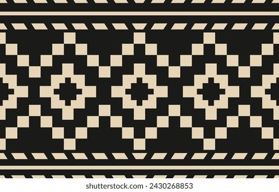 Ethnic abstract ikat art. Aztec ornament print. geometric ethnic pattern seamless  color oriental.  Design for background ,curtain, carpet, wallpaper, clothing, wrapping, Batik, vector illustration.