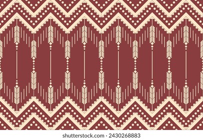 Ethnic abstract ikat art. Aztec ornament print. geometric ethnic pattern seamless  color oriental.  Design for background ,curtain, carpet, wallpaper, clothing, wrapping, Batik, vector illustration.