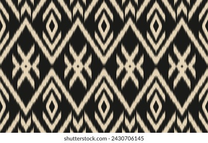 Ethnic abstract ikat art. Aztec ornament print. geometric ethnic pattern seamless  color oriental.  Design for background ,curtain, carpet, wallpaper, clothing, wrapping, Batik, vector illustration.