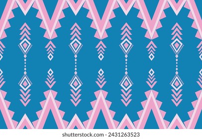 Ethnic abstract ikat art. Aztec ornament print. geometric ethnic pattern seamless  color oriental.  Design for background ,curtain, carpet, wallpaper, clothing, wrapping, Batik, vector illustration.