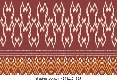 Ethnic abstract ikat art. Aztec ornament print. geometric ethnic pattern seamless  color oriental.  Design for background ,curtain, carpet, wallpaper, clothing, wrapping, Batik, vector illustration.