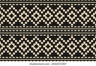 Ethnic abstract ikat art. Aztec ornament print. geometric ethnic pattern seamless  color oriental.  Design for background ,curtain, carpet, wallpaper, clothing, wrapping, Batik, vector illustration.
