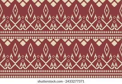 Ethnic abstract ikat art. Aztec ornament print. geometric ethnic pattern seamless  color oriental.  Design for background ,curtain, carpet, wallpaper, clothing, wrapping, Batik, vector illustration.