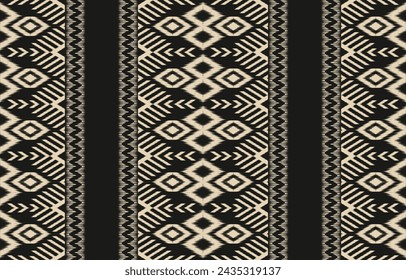 Arte de ikat abstracto étnico. Adorno azteca estampado. patrón étnico geométrico color sin fisuras oriental.  Diseño de fondo, cortina, alfombra, papel pintado, ropa, envoltura, Batik, ilustración vectorial.