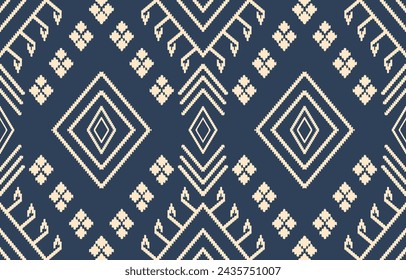 Ethnic abstract ikat art. Aztec ornament print. geometric ethnic pattern seamless  color oriental.  Design for background ,curtain, carpet, wallpaper, clothing, wrapping, Batik, vector illustration.