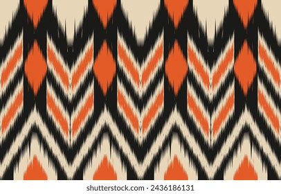 Ethnic abstract ikat art. Aztec ornament print. geometric ethnic pattern seamless  color oriental.  Design for background ,curtain, carpet, wallpaper, clothing, wrapping, Batik, vector illustration.