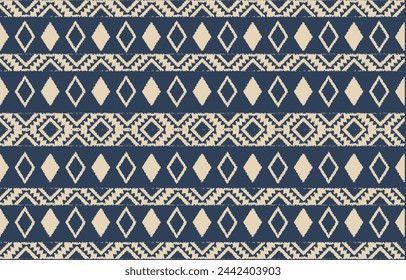 Ethnic abstract ikat art. Aztec ornament print. geometric ethnic pattern seamless  color oriental.  Design for background ,curtain, carpet, wallpaper, clothing, wrapping, Batik, vector illustration.