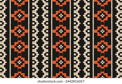 Ethnic abstract ikat art. Aztec ornament print. geometric ethnic pattern seamless  color oriental.  Design for background ,curtain, carpet, wallpaper, clothing, wrapping, Batik, vector illustration.