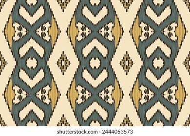 Ethnic abstract ikat art. Aztec ornament print. geometric ethnic pattern seamless color oriental. Design for background ,curtain, carpet, wallpaper, clothing, wrapping, Batik, vector illustration.