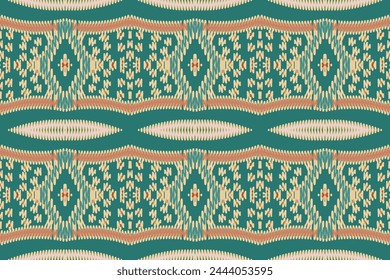 Ethnic abstract ikat art. Aztec ornament print. geometric ethnic pattern seamless color oriental. Design for background ,curtain, carpet, wallpaper, clothing, wrapping, Batik, vector illustration.