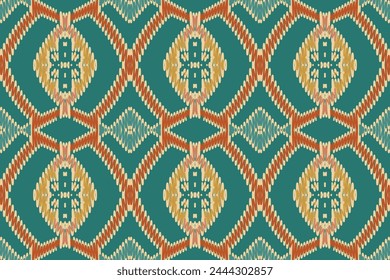 Ethnic abstract ikat art. Aztec ornament print. geometric ethnic pattern seamless color oriental. Design for background ,curtain, carpet, wallpaper, clothing, wrapping, Batik, vector illustration.