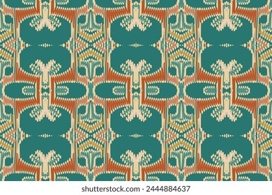Ethnic abstract ikat art. Aztec ornament print. geometric ethnic pattern seamless color oriental. Design for background ,curtain, carpet, wallpaper, clothing, wrapping, Batik, vector illustration.