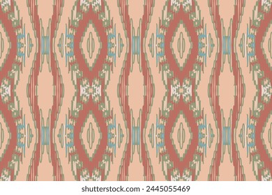 Ethnic abstract ikat art. Aztec ornament print. geometric ethnic pattern seamless color oriental. Design for background ,curtain, carpet, wallpaper, clothing, wrapping, Batik, vector illustration.