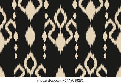 Arte de ikat abstracto étnico. Adorno azteca estampado. patrón étnico geométrico color sin fisuras oriental.  Diseño para el fondo, cortina, alfombra, Fondo de pantalla, ropa, envoltura, Batik, Ilustración vectorial.