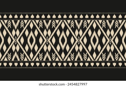 Ethnic abstract ikat art. Aztec ornament print. geometric ethnic pattern seamless  color oriental.  Design for background ,curtain, carpet, wallpaper, clothing, wrapping, Batik, vector illustration.