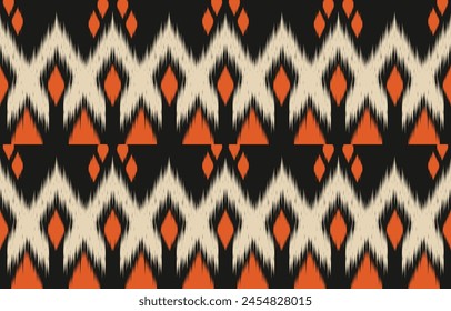 Ethnic abstract ikat art. Aztec ornament print. geometric ethnic pattern seamless  color oriental.  Design for background ,curtain, carpet, wallpaper, clothing, wrapping, Batik, vector illustration.