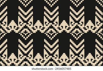 Ethnic abstract ikat art. Aztec ornament print. geometric ethnic pattern seamless  color oriental.  Design for background ,curtain, carpet, wallpaper, clothing, wrapping, Batik, vector illustration.