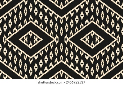 Ethnic abstract ikat art. Aztec ornament print. geometric ethnic pattern seamless  color oriental.  Design for background ,curtain, carpet, wallpaper, clothing, wrapping, Batik, vector illustration.