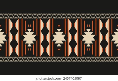 Ethnic abstract ikat art. Aztec ornament print. geometric ethnic pattern seamless  color oriental.  Design for background ,curtain, carpet, wallpaper, clothing, wrapping, Batik, vector illustration.