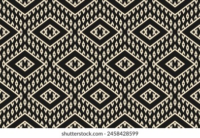 Ethnic abstract ikat art. Aztec ornament print. geometric ethnic pattern seamless  color oriental.  Design for background ,curtain, carpet, wallpaper, clothing, wrapping, Batik, vector illustration.