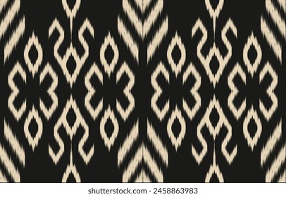 Ethnische abstrakte ikat Kunst. Aztekischer Ornamentendruck. Geometrische ethnische Muster nahtlose Farbe Orientalisch.  Design für Hintergrund, Vorhang, Teppich, Bildschirmhintergrund, Bekleidung, Verpackung, Batik, Vektorillustration.