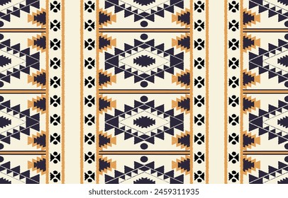 Ethnic abstract ikat art. Aztec ornament print. geometric ethnic pattern seamless  color oriental.  Design for background ,curtain, carpet, wallpaper, clothing, wrapping, Batik, vector illustration.
