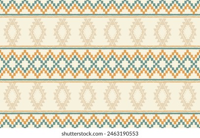 Ethnic abstract ikat art. Aztec ornament print. geometric ethnic pattern seamless  color oriental.  Design for background ,curtain, carpet, wallpaper, clothing, wrapping, Batik, vector illustration.