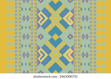 Ethnic abstract ikat art. Aztec ornament print. geometric ethnic pattern seamless  color oriental.  Design for background ,curtain, carpet, wallpaper, clothing, wrapping, Batik, vector illustration.