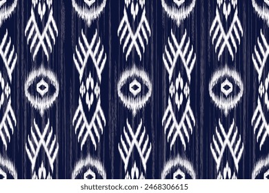 Ethnic abstract ikat art. Aztec ornament print. geometric ethnic pattern seamless color oriental. Design for background ,curtain, carpet, wallpaper, clothing, wrapping, Batik, vector illustration.