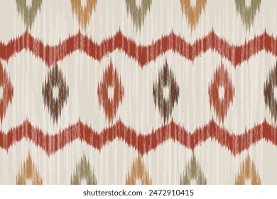 Ethnic abstract ikat art. Aztec ornament print. geometric ethnic pattern seamless color oriental. Design for background ,curtain, carpet, wallpaper, clothing, wrapping, Batik, vector illustration