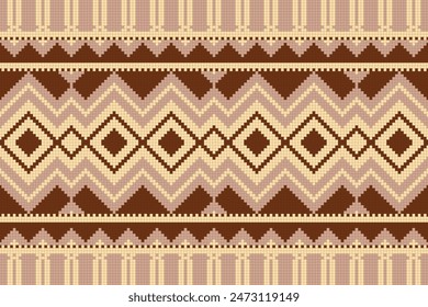 Ethnic abstract ikat art. Aztec ornament print. geometric ethnic pattern seamless color oriental. Design for background ,curtain, carpet, wallpaper, clothing, wrapping, Batik, vector illustration.