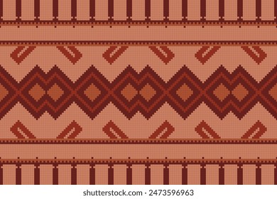 Ethnic abstract ikat art. Aztec ornament print. geometric ethnic pattern seamless color oriental. Design for background ,curtain, carpet, wallpaper, clothing, wrapping, Batik, vector illustration.