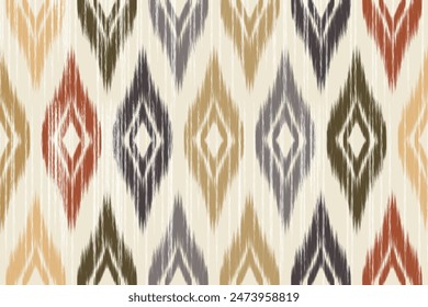 Ethnic abstract ikat art. Aztec ornament print. geometric ethnic pattern seamless color oriental. Design for background ,curtain, carpet, wallpaper, clothing, wrapping, Batik, vector illustration