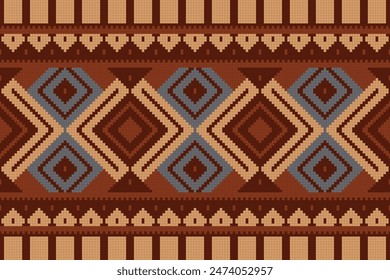 Ethnic abstract ikat art. Aztec ornament print. geometric ethnic pattern seamless color oriental. Design for background ,curtain, carpet, wallpaper, clothing, wrapping, Batik, vector illustration.