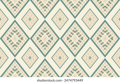 Ethnic abstract ikat art. Aztec ornament print. geometric ethnic pattern seamless  color oriental.  Design for background ,curtain, carpet, wallpaper, clothing, wrapping, Batik, vector illustration.
