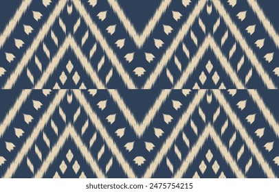 Ethnic abstract ikat art. Aztec ornament print. geometric ethnic pattern seamless  color oriental.  Design for background ,curtain, carpet, wallpaper, clothing, wrapping, Batik, vector illustration.