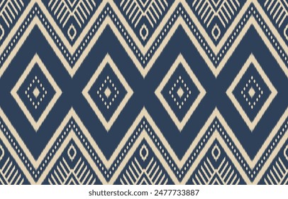 Arte de ikat abstracto étnico. Adorno azteca estampado. patrón étnico geométrico color sin fisuras oriental.  Diseño para el fondo, cortina, alfombra, Fondo de pantalla, ropa, envoltura, Batik, Ilustración vectorial.