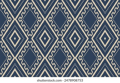 Ethnic abstract ikat art. Aztec ornament print. geometric ethnic pattern seamless  color oriental.  Design for background ,curtain, carpet, wallpaper, clothing, wrapping, Batik, vector illustration.