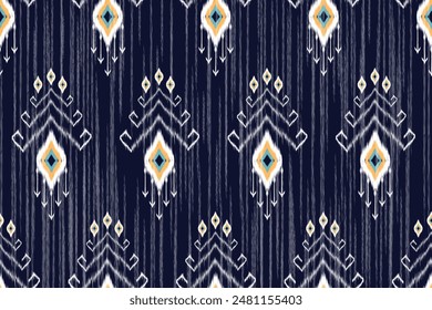 Ethnic abstract ikat art. Aztec ornament print. geometric ethnic pattern seamless color oriental. Design for background ,curtain, carpet, wallpaper, clothing, wrapping, Batik, vector illustration