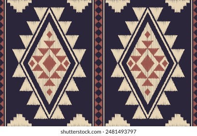 Ethnic abstract ikat art. Aztec ornament print. geometric ethnic pattern seamless  color oriental.  Design for background ,curtain, carpet, wallpaper, clothing, wrapping, Batik, vector illustration.