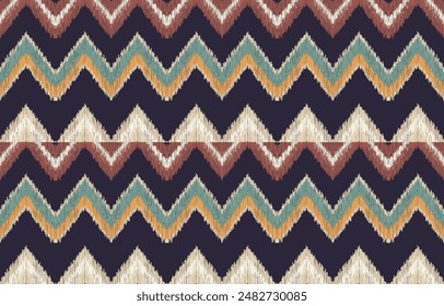 Ethnic abstract ikat art. Aztec ornament print. geometric ethnic pattern seamless  color oriental.  Design for background ,curtain, carpet, wallpaper, clothing, wrapping, Batik, vector illustration.