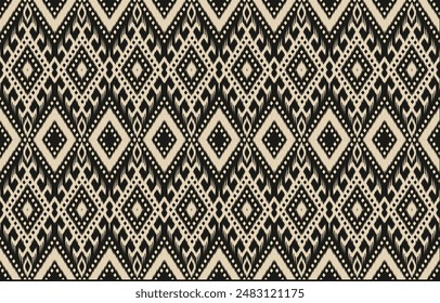 Ethnic abstract ikat art. Aztec ornament print. geometric ethnic pattern seamless  color oriental.  Design for background ,curtain, carpet, wallpaper, clothing, wrapping, Batik, vector illustration.