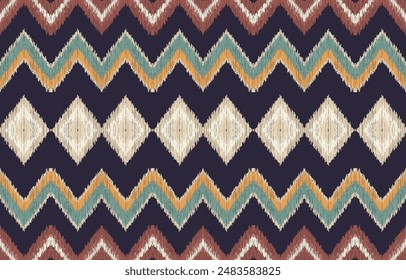 Ethnic abstract ikat art. Aztec ornament print. geometric ethnic pattern seamless  color oriental.  Design for background ,curtain, carpet, wallpaper, clothing, wrapping, Batik, vector illustration.