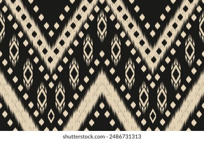 Ethnic abstract ikat art. Aztec ornament print. geometric ethnic pattern seamless  color oriental.  Design for background ,curtain, carpet, wallpaper, clothing, wrapping, Batik, vector illustration.