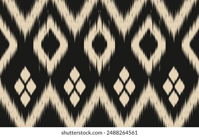 Ethnic abstract ikat art. Aztec ornament print. geometric ethnic pattern seamless  color oriental.  Design for background ,curtain, carpet, wallpaper, clothing, wrapping, Batik, vector illustration.